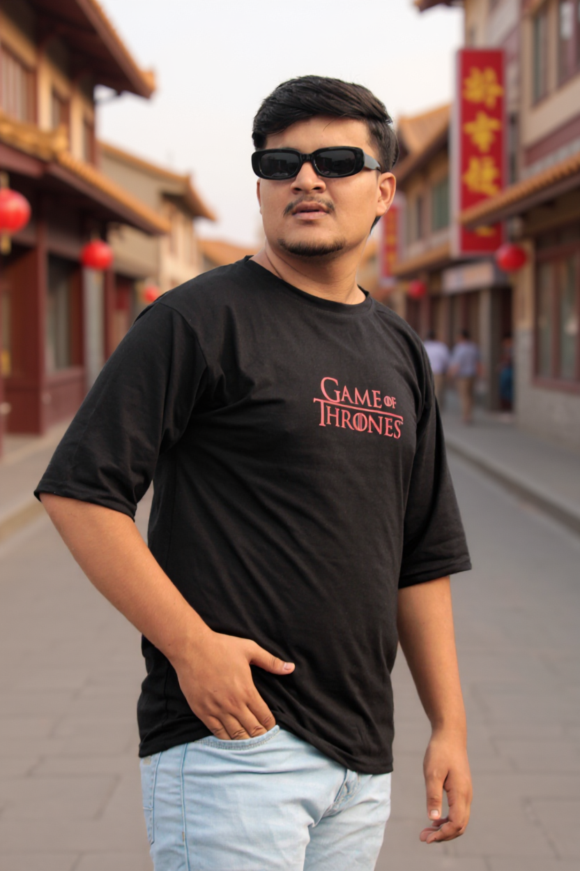Men's Game of Thrones Graphic Printed Oversized T-shirt