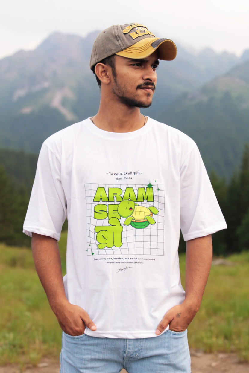 Men's Aram se bro Graphic Printed Oversized T-shirt