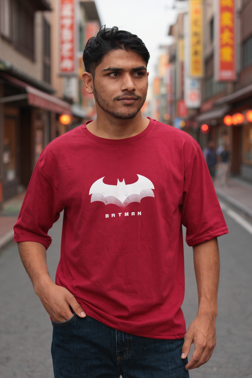 Men's Batman Printed Oversized T-shirt