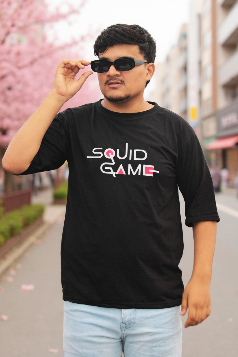 Men's Squid Game Graphic Printed Oversized T-shirt