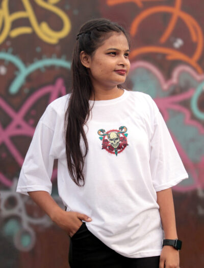 Women's Deadly Bloom Graphic Printed Oversized T-shirt