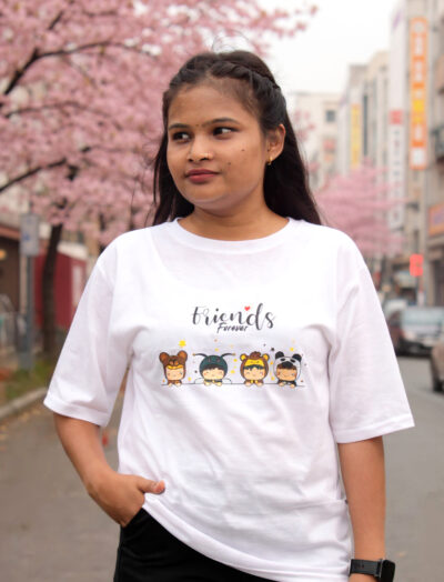 Women's Friend's Forever Printed Oversized T-shirt